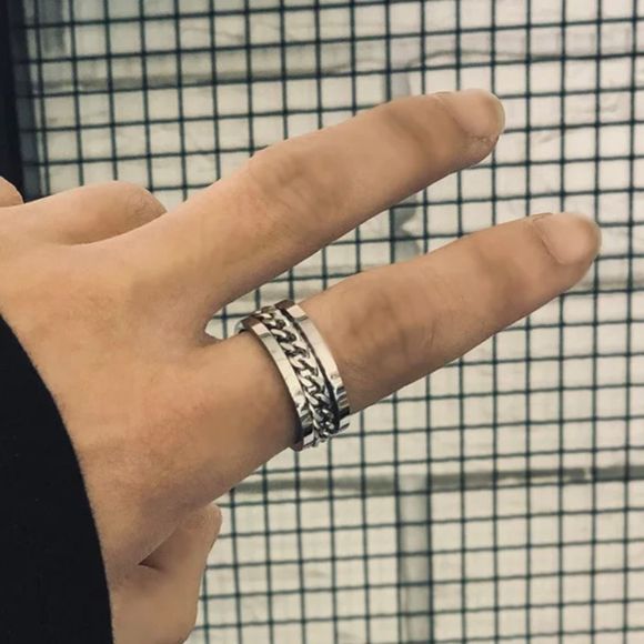 Men's Titanium Spinner Bottle Opener Chain Wedding Band Ring CLOSEOUT - Picture 8 of 15